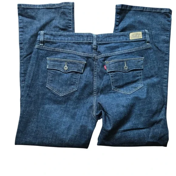 Levis 512 Perfectly Shaping Bootcut Jeans Womens 20W Medium Dark Wash Blue Denim - Picture 2 of 8